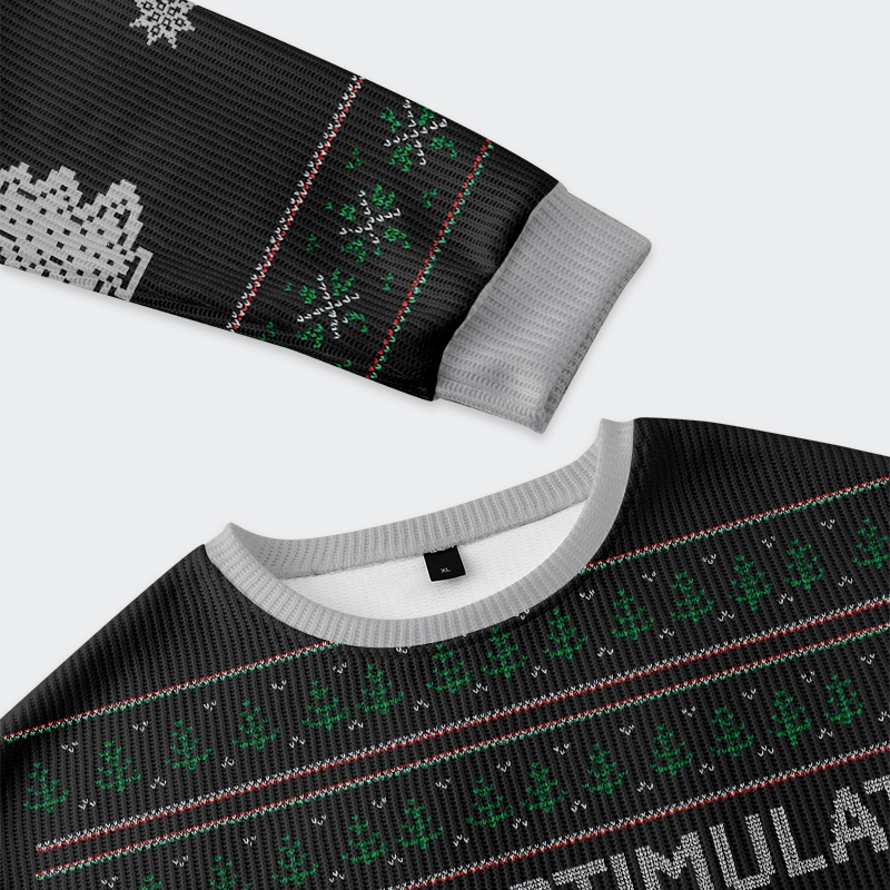 Tokyo-Tiger Overstimulated but Festive Christmas Ugly Sweatshirt