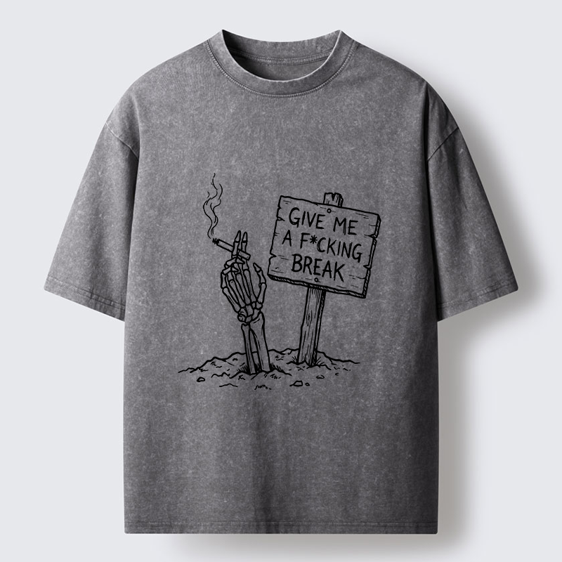 Tokyo‑Tiger Skeleton Stress Mood Washed T-Shirt