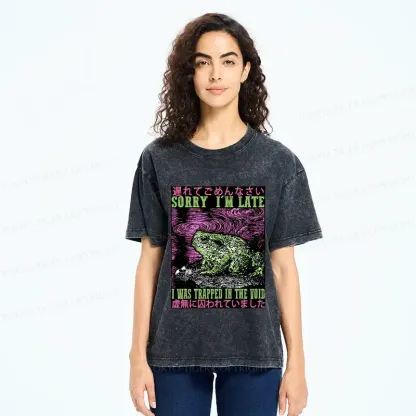Tokyo-Tiger Frogs Trapped In The Void Washed T-Shirt