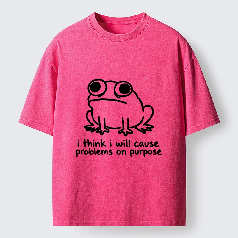 Tokyo-Tiger Funny Frog Quote Washed T-Shirt