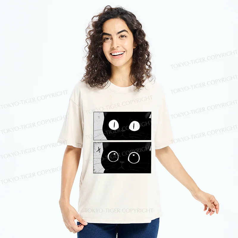 Tokyo-Tiger Become A Cute Cat Washed T-Shirt