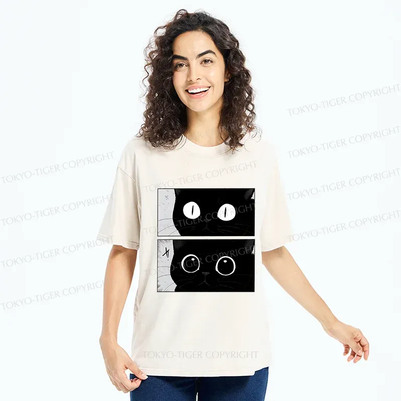 Tokyo-Tiger Become A Cute Cat Washed T-Shirt