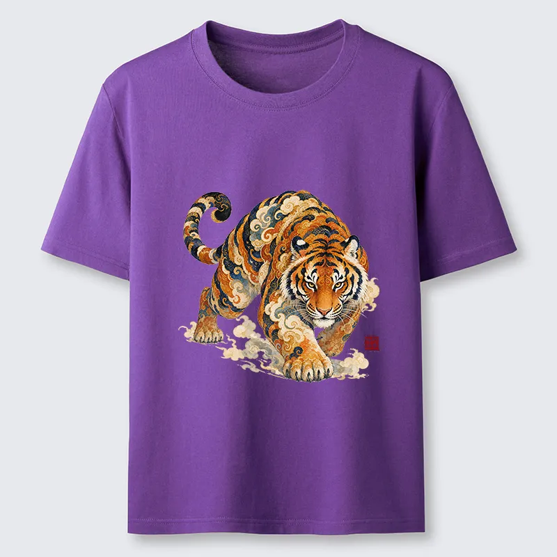 Tokyo-Tiger Vintage Cloud Tiger Print Classic T-Shirt