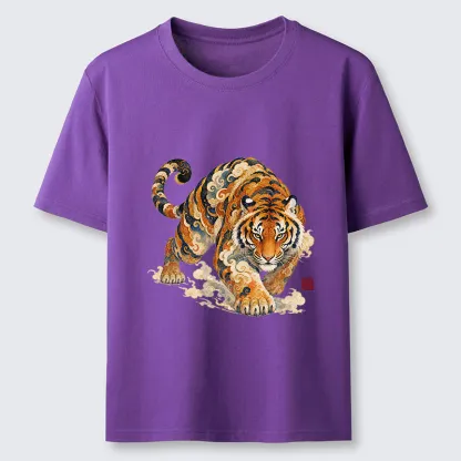 Tokyo-Tiger Vintage Cloud Tiger Print Classic T-Shirt