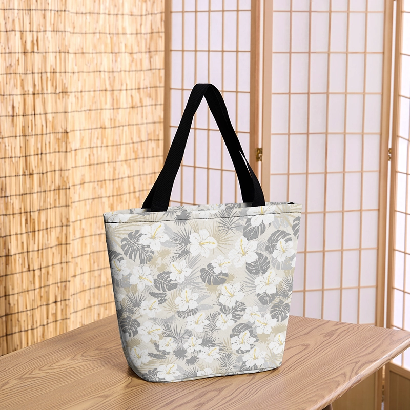 Tokyo-Tiger Elegant Flowers Zipper Tote Bag