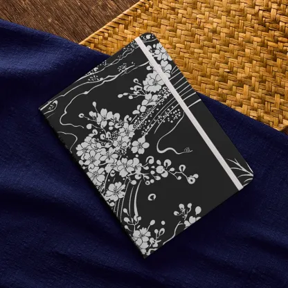 Tokyo-Tiger Flowing Waves And Sakura Notebook