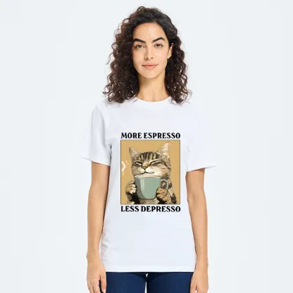 Tokyo-Tiger Cute Cat Drinking Coffee Classic T-Shirt