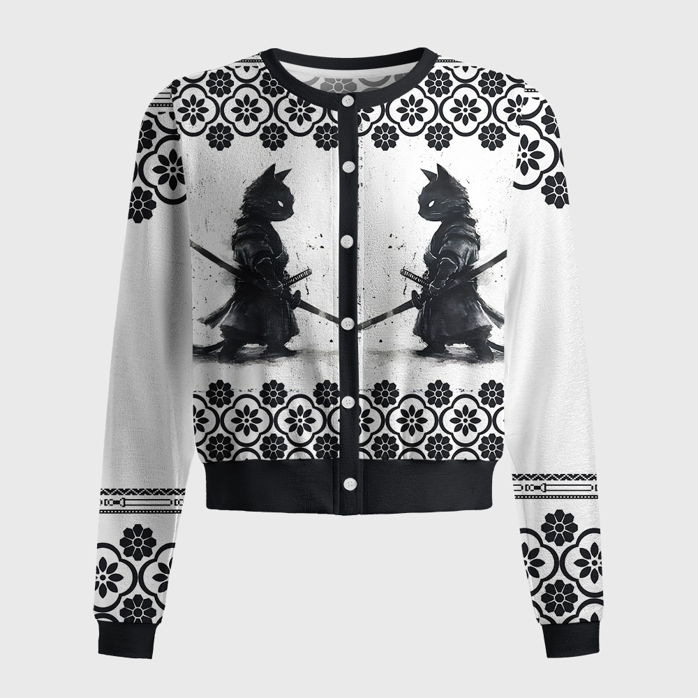 Tokyo-Tiger The Way of the Samurai Cat Women's Lightweight Cardigan