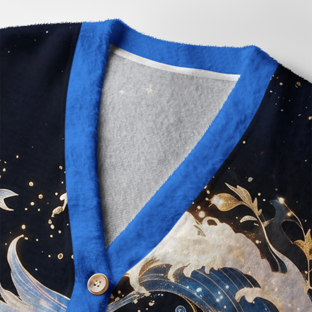 Tokyo-Tiger Koi Of Endless Prosperity Ugly Cardigan Sweater
