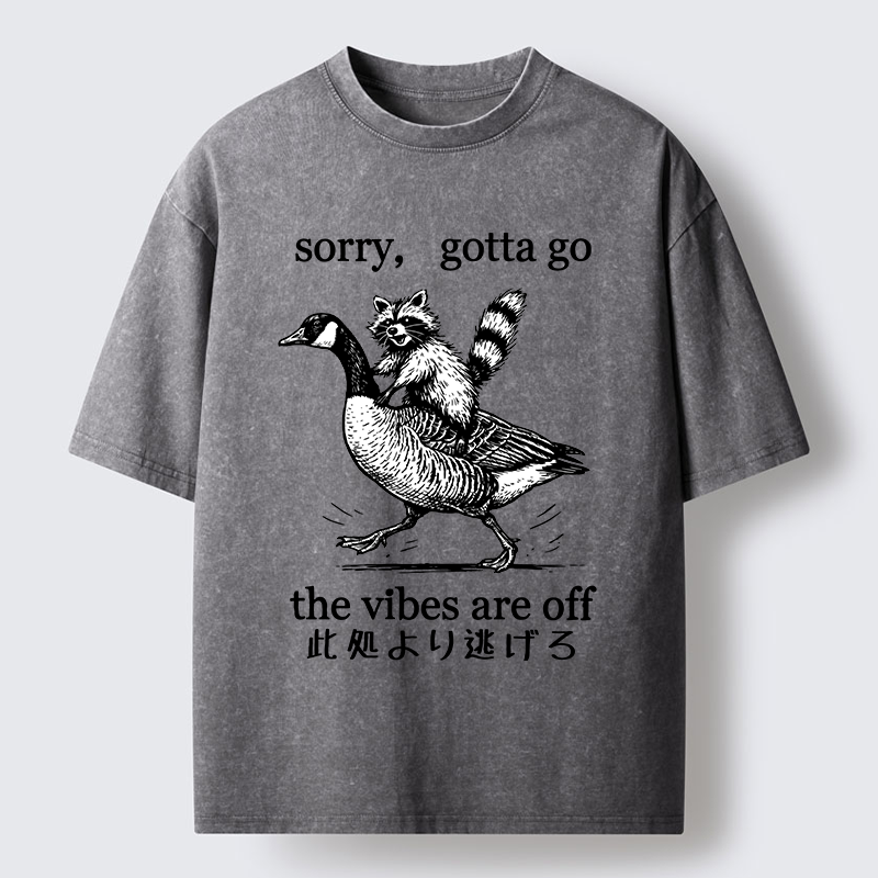Tokyo‑Tiger Raccoon Goose Escape Washed T-Shirt