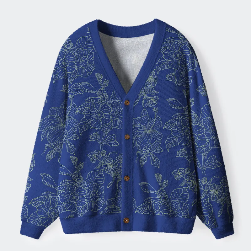Tokyo-Tiger The Artistic Beauty Of Flowers Ugly Cardigan Sweater
