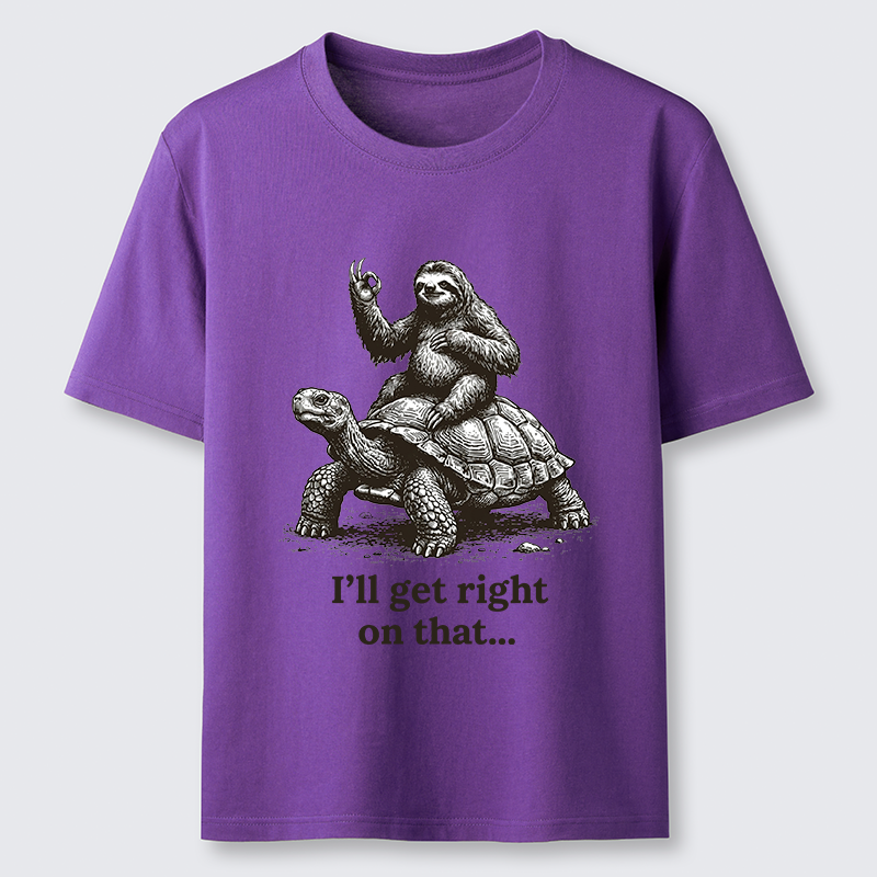 Tokyo-Tiger Sloth On Turtle Slow Friends Funny Meme Classic T-Shirt