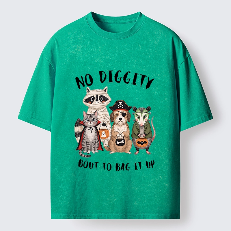 Tokyo‑Tiger Funny Halloween Crew Washed T‑Shirt
