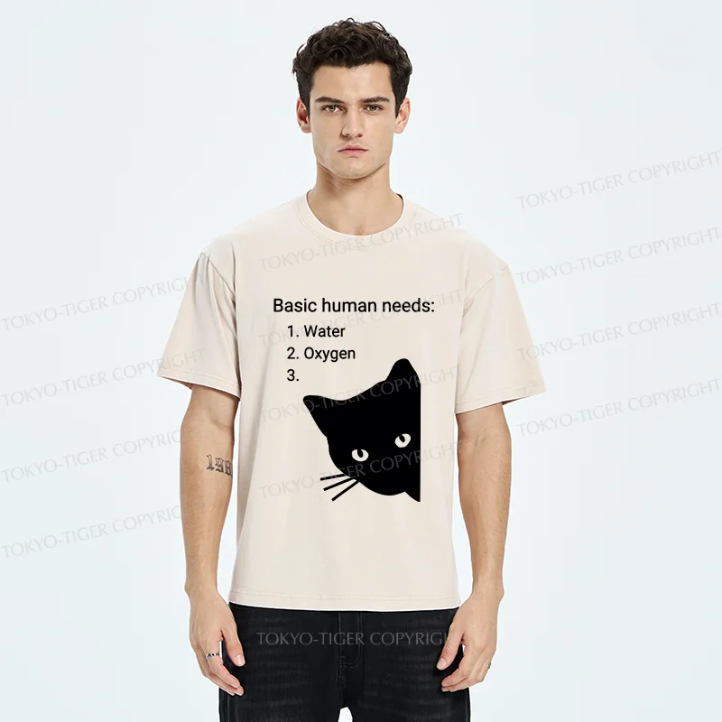 Tokyo-Tiger Basic Human Needs Washed T-Shirt