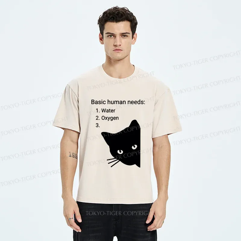 Tokyo-Tiger Basic Human Needs Washed T-Shirt