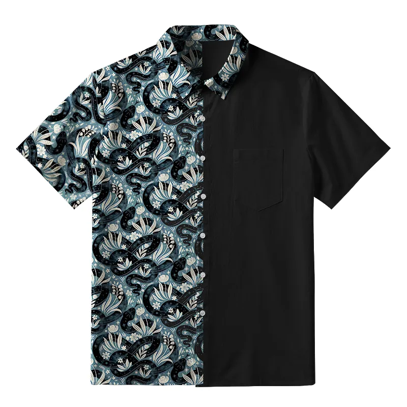 Tokyo-Tiger Floral Serpent Button-up Shirt Sale