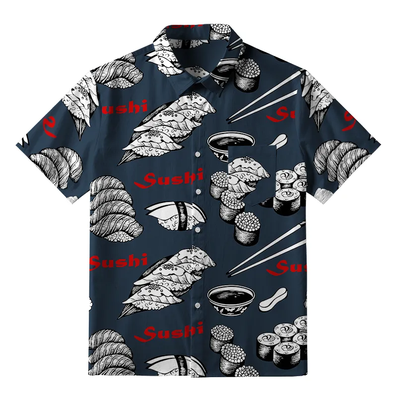 Tokyo-Tiger Sushi Feast Button-up Shirt