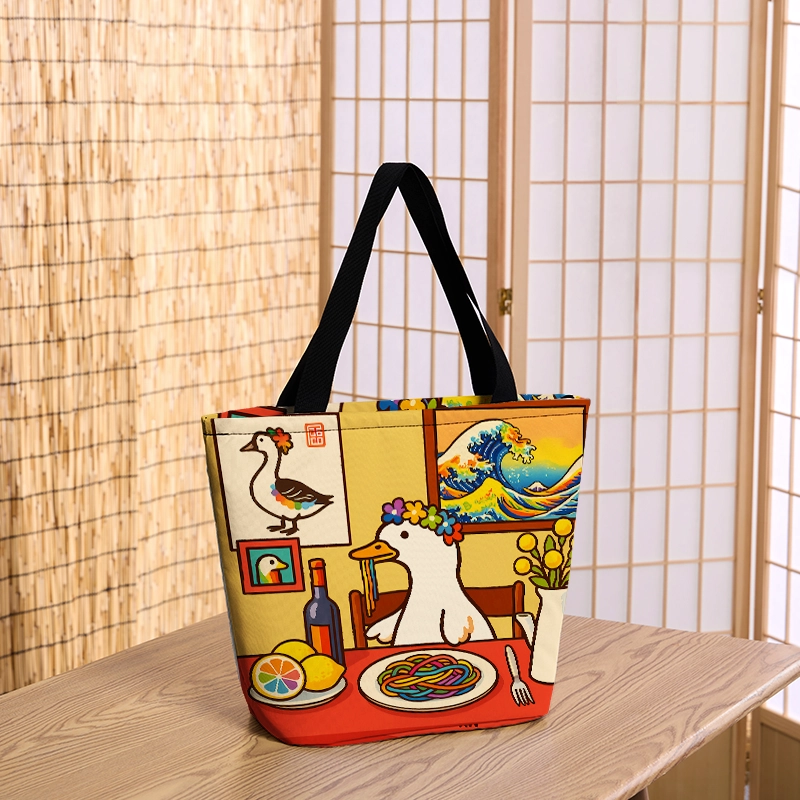 Tokyo-Tiger More Spaghetti Less Upsetti Goose Zipper Tote Bag