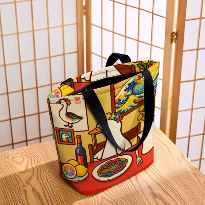 Tokyo-Tiger More Spaghetti Less Upsetti Goose Zipper Tote Bag