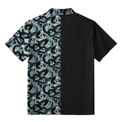Tokyo-Tiger Floral Serpent Button-up Shirt