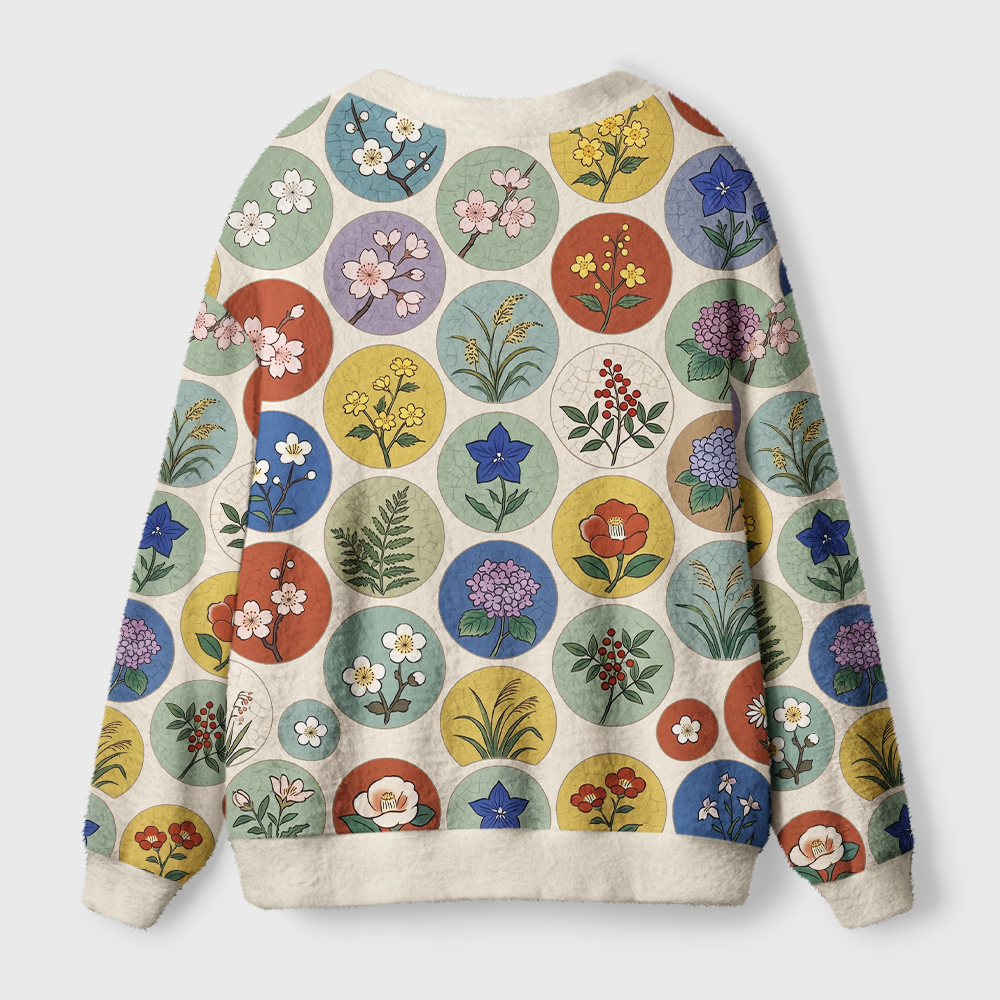 Tokyo-Tiger Circle Botanicals Ugly Cardigan Sweater