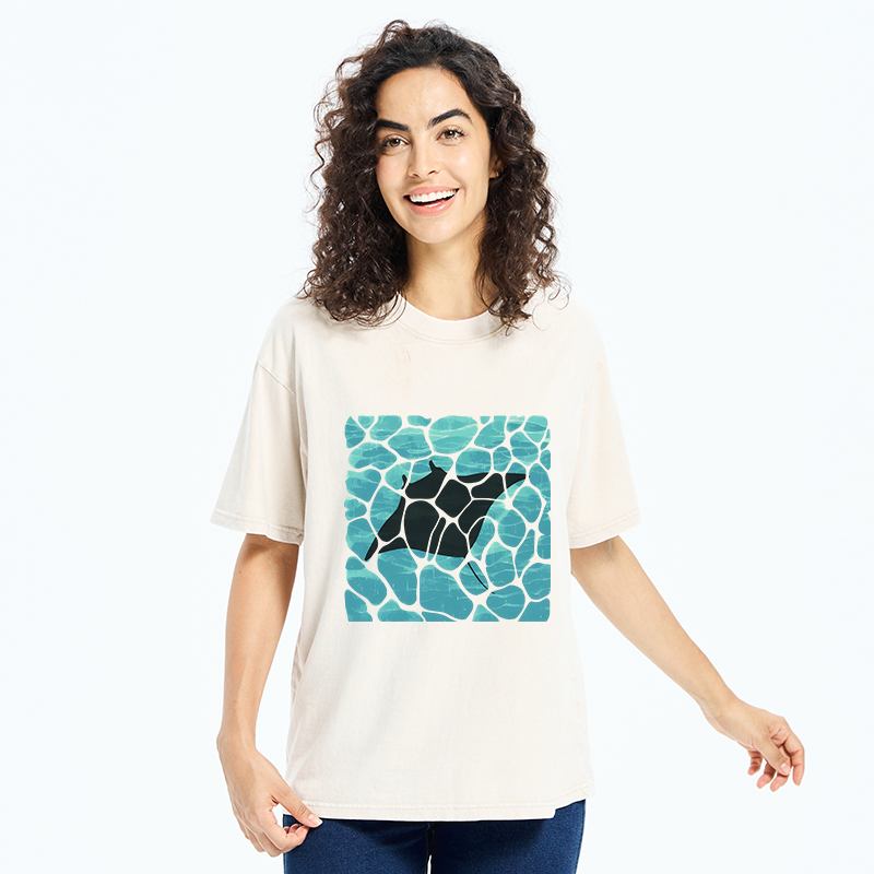 Tokyo-Tiger Manta Ray Fish Washed T-Shirt