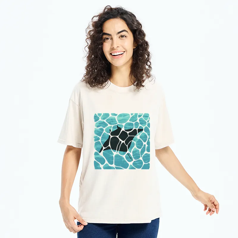 Tokyo-Tiger Manta Ray Fish Washed T-Shirt