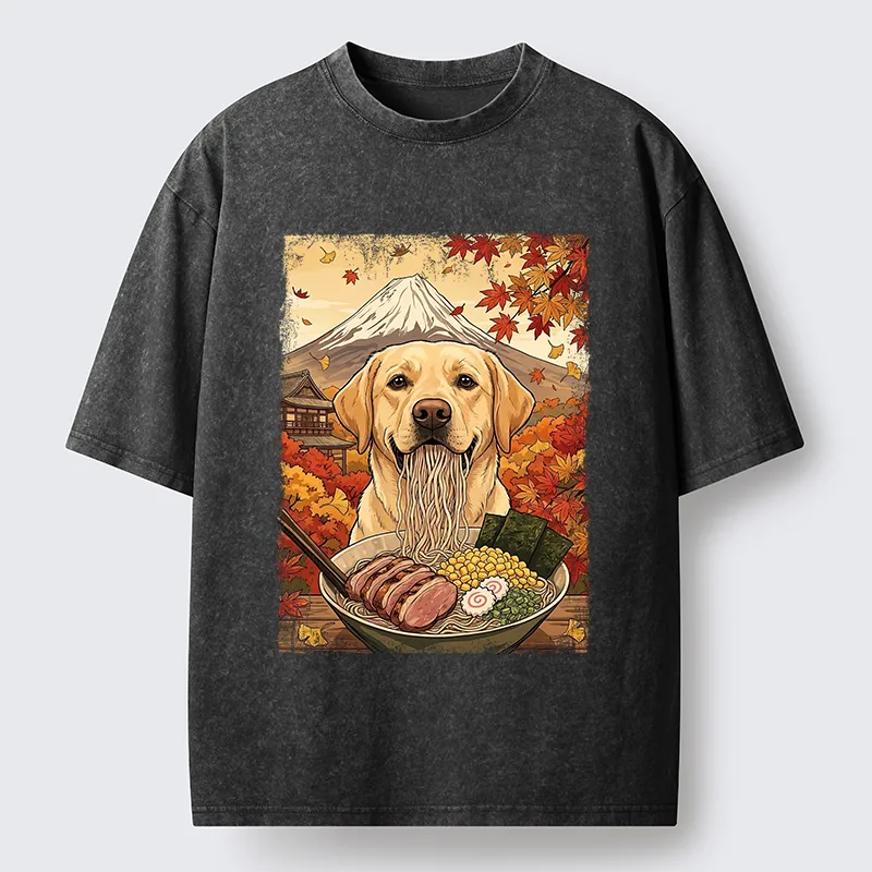 Tokyo-Tiger Ramen Dog Feast Washed T-Shirt