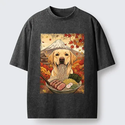 Tokyo-Tiger Ramen Dog Feast Washed T-Shirt