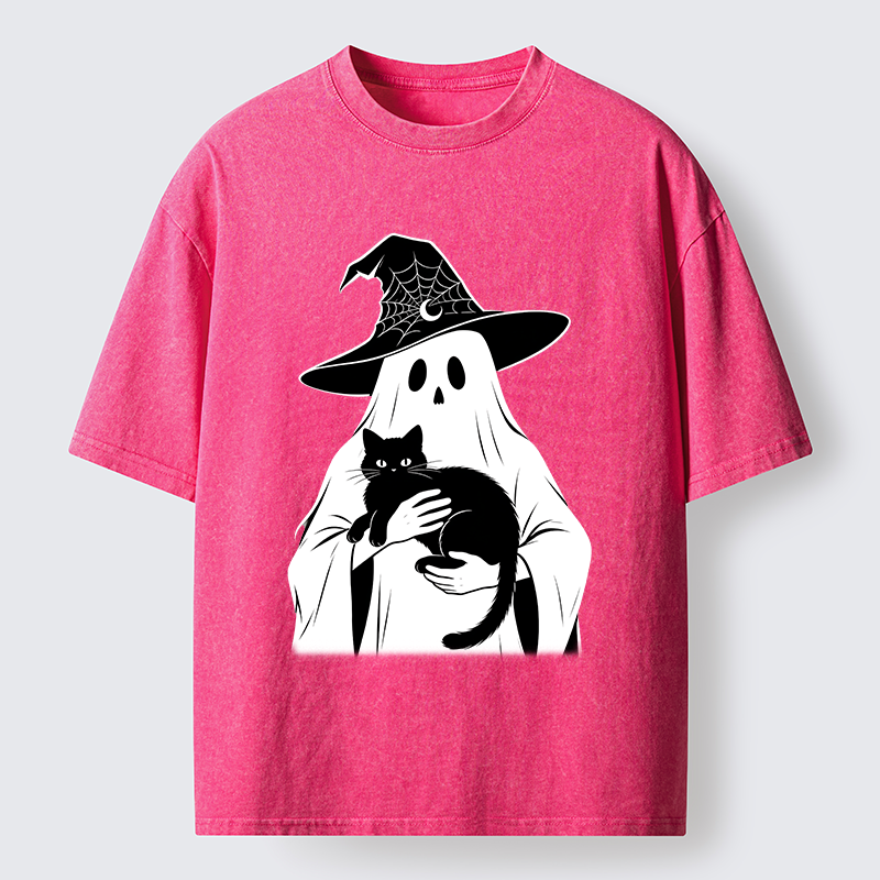 Tokyo-Tiger Ghost Cat Buddy Washed T-Shirt
