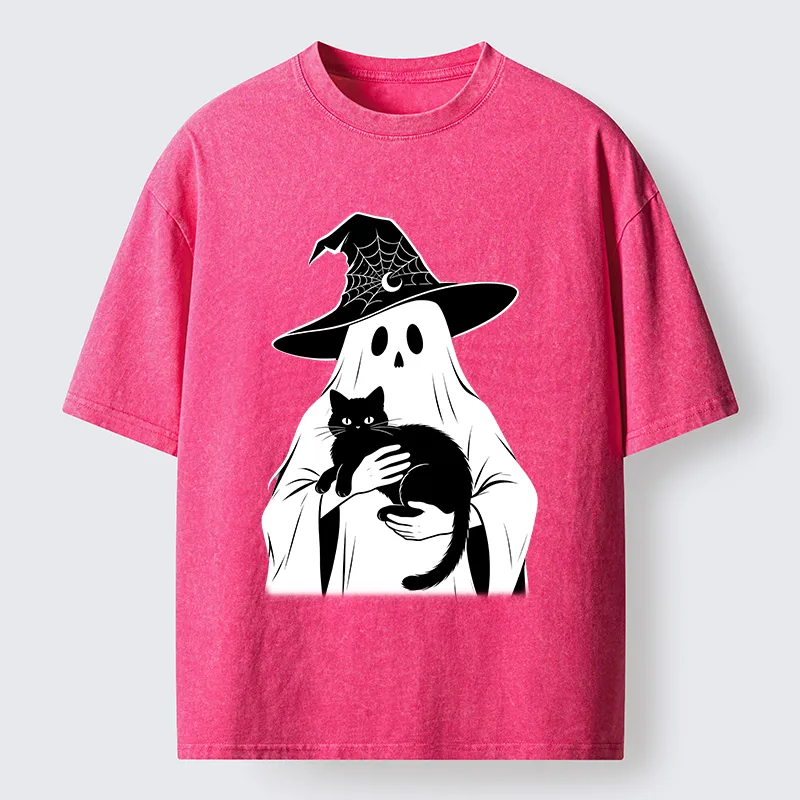 Tokyo-Tiger Ghost Cat Buddy Washed T-Shirt