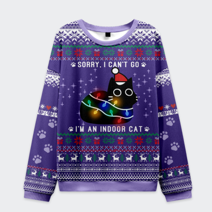 Tokyo-Tiger Sorry, I’m an Indoor Cat Christmas Ugly Sweatshirt