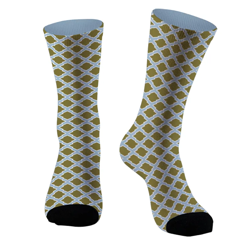 Tokyo-Tiger Rhombus Staggered Pattern Socks