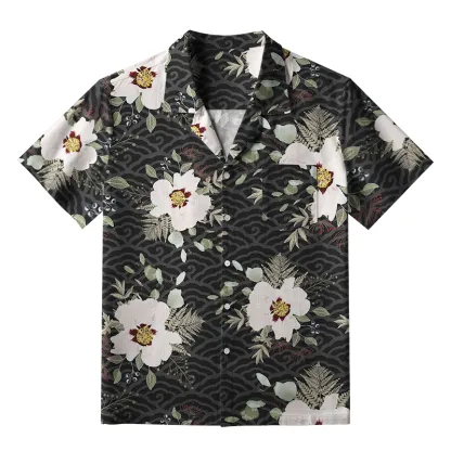 Tokyo-Tiger Flowers Blooming On Ripples Aloha Hawaiian Shirt