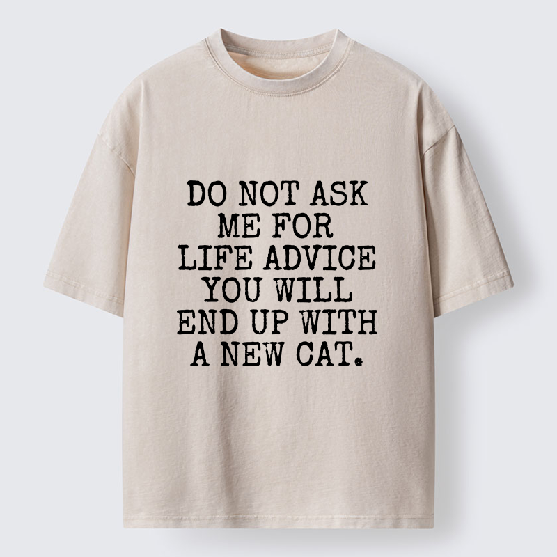 Tokyo‑Tiger New Cat Advice Funny Meme Washed T‑Shirt Sale