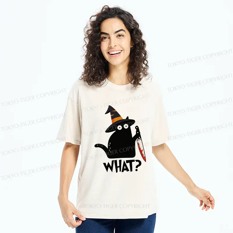 Tokyo-Tiger Halloween Back Cat Washed T-Shirt