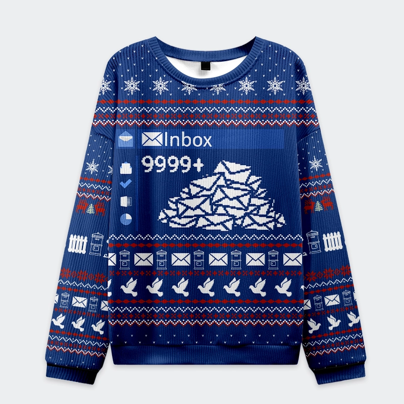 Tokyo-Tiger Work Emails During Holiday Christmas Ugly Sweatshirt