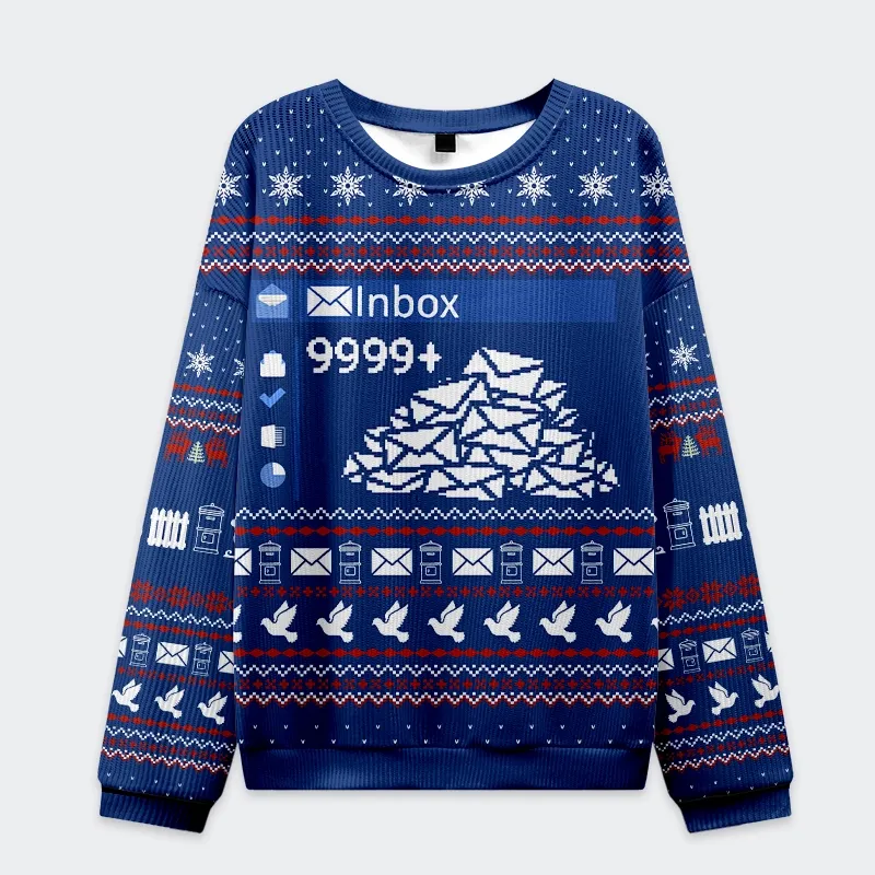 Tokyo-Tiger Work Emails During Holiday Christmas Ugly Sweatshirt