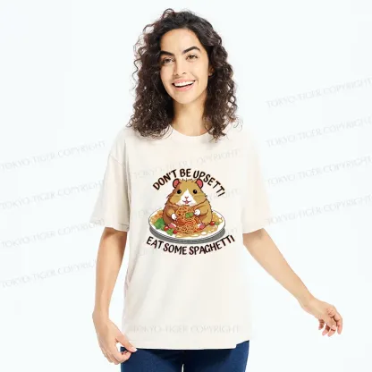 Tokyo-Tiger Mouse Eating Spaghetti Washed T-Shirt