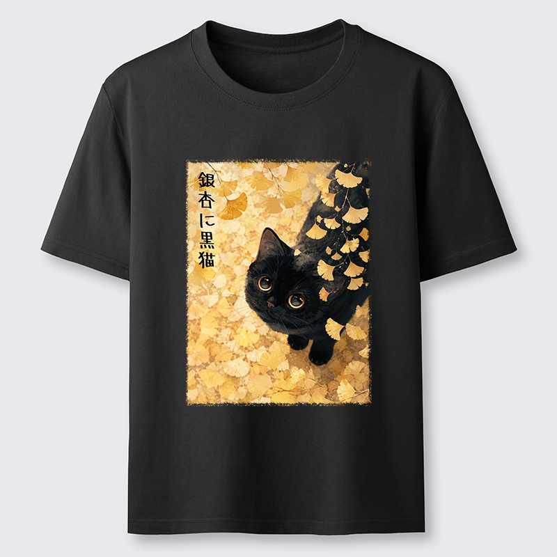 Tokyo-Tiger Ginkgo Black Cat Art Classic T-Shirt