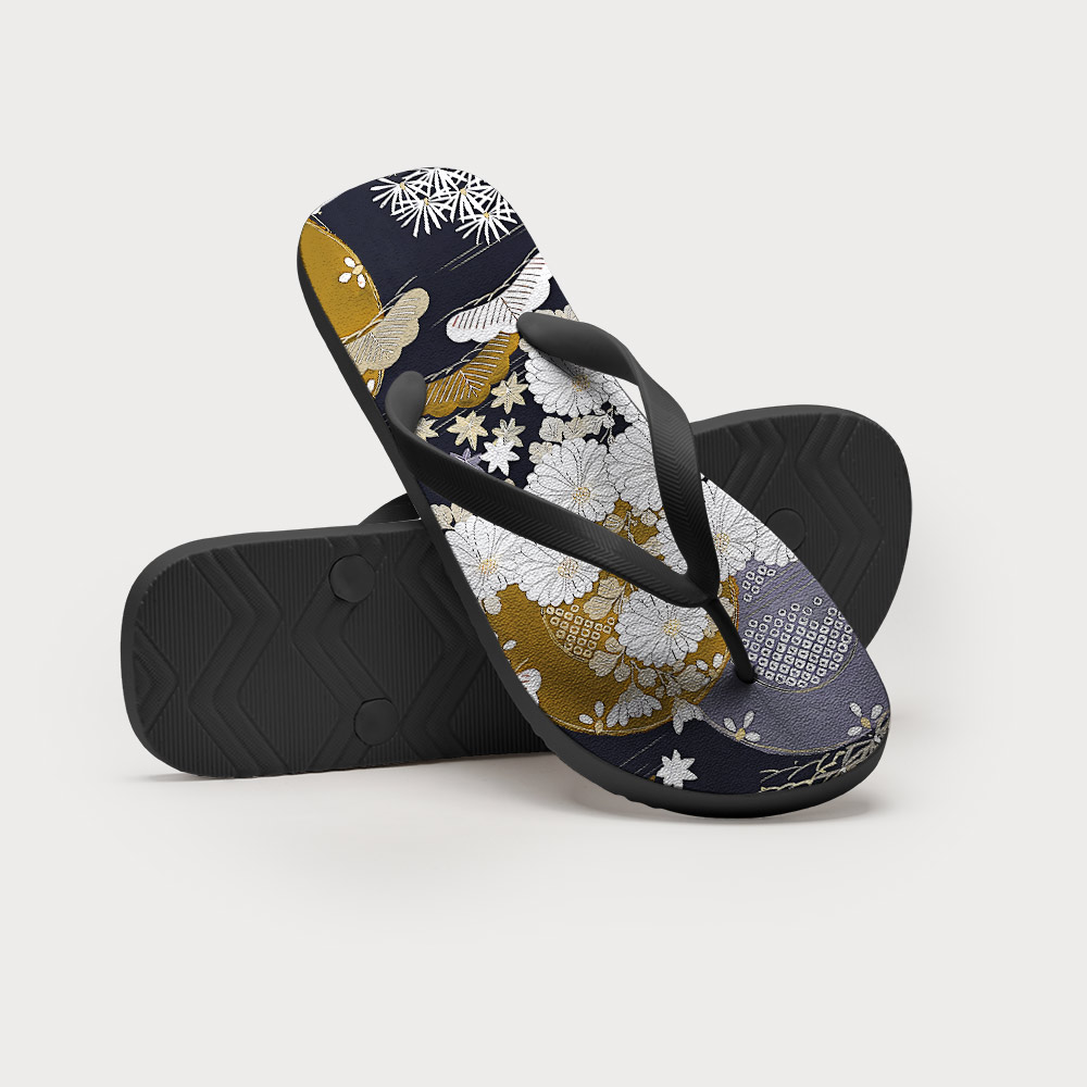 Tokyo-Tiger Japanese Floral Collection Flip Flops