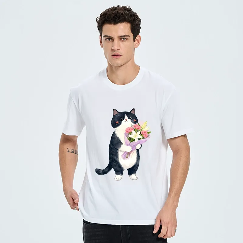 Tokyo-Tiger Sweet Cat Delivers Flowers Classic T-Shirt