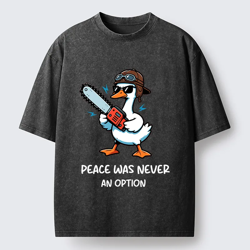Tokyo-Tiger Funny Chainsaw Goose Meme Washed T-Shirt