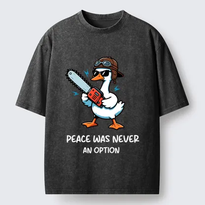 Tokyo-Tiger Funny Chainsaw Goose Meme Washed T-Shirt