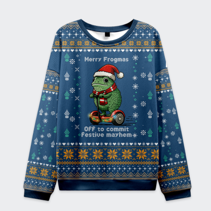 Tokyo-Tiger Funny Frogmas Mischief Ugly Sweater