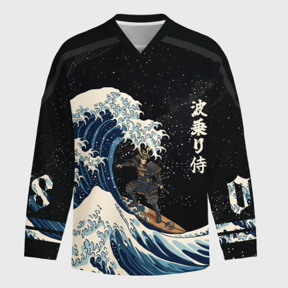 Tokyo-Tiger Samurai Wave Long-Sleeve Hockey Jersey