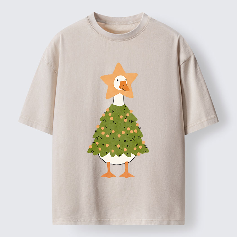 Tokyo‑Tiger Christmas Duck Vibe Washed T-Shirt