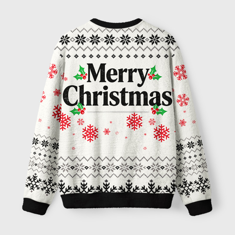 Tokyo-Tiger Christmas Mantra Fuzzy Christmas Ugly Sweatshirt