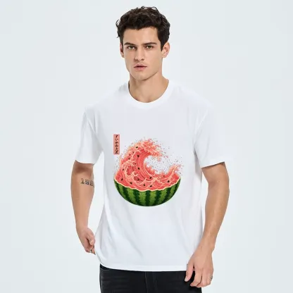 Tokyo-Tiger Watermelon Wave Summer Ukiyo Art Classic T-Shirt