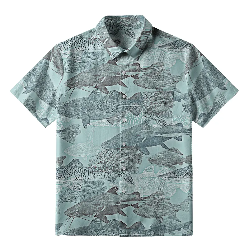 Tokyo-Tiger Vintage Fish School Button-up Shirt